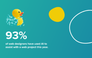Statistic image: 93% of web designers have used AI to assist with a web project this year