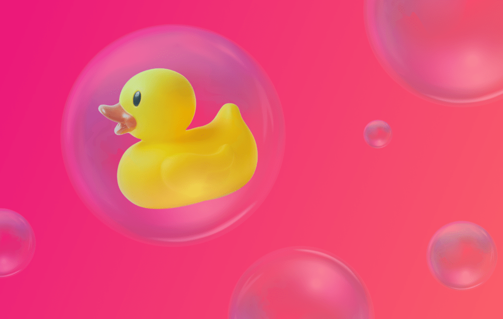 Duck in a bubble image