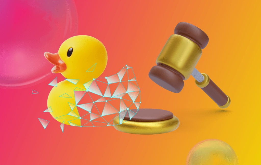 A rubber duck and a gavel in the ad auction