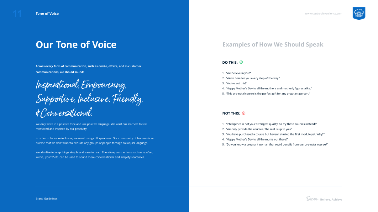 CoE tone of voice